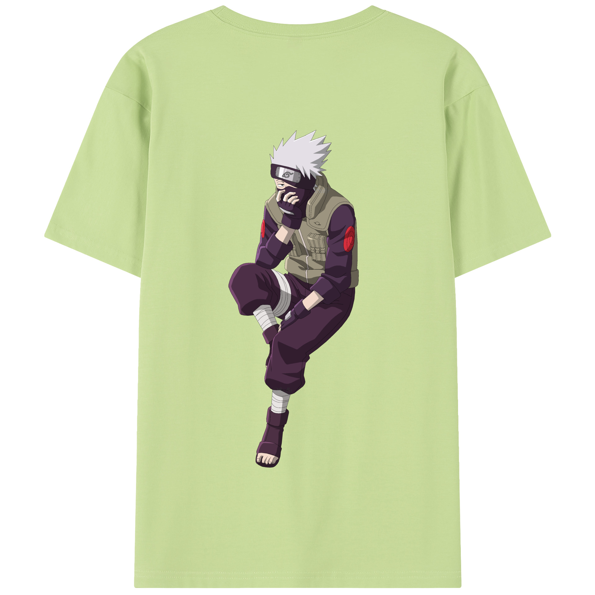 （画像用） NARUTO -ナルト- はたけ カカシ Hatake Kakashi 綿100％半袖Tシャツ（背面プリント）
